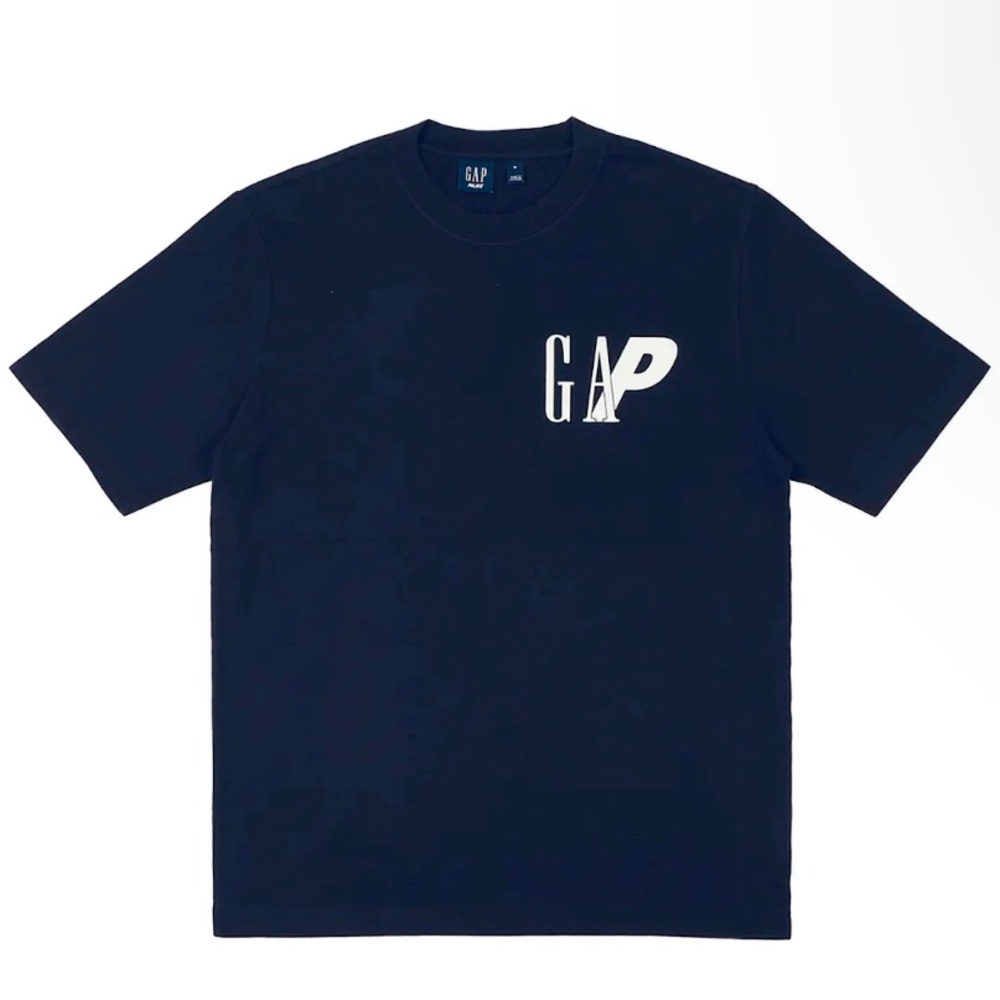 NWT GAP x PALACE COLLABORATION NAVY BLUE/WHITE TEE SHIRT SZ MENS LARGE